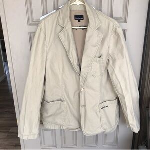 Vintage Calvin Klein Jeans SzL Young Americans Blazer Kahki Logo Pockets